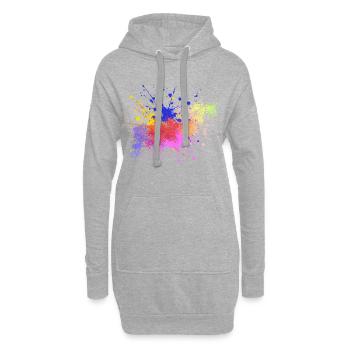 Farbige Farbspritzer Kunst Design - Hoodie-Kleid - Grau meliert - Vorne