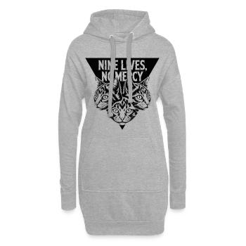 Nine Lives No Mercy Katzen-Trio - Hoodie-Kleid - Grau meliert - Vorne