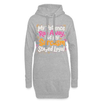 Sarkasmus bleibt loyal - Hoodie-Kleid - Grau meliert - Vorne