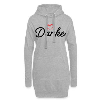 Herzlinienhandschrift Liebe - Hoodie-Kleid - Grau meliert - Vorne