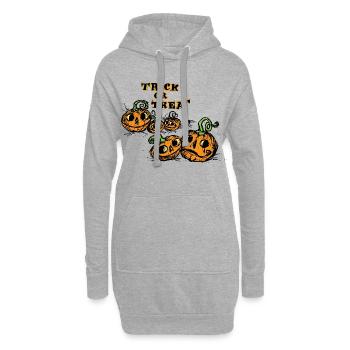 Halloween Trick or Treat Mignon - Sweat-shirt à capuche long Femme - gris chiné - Devant