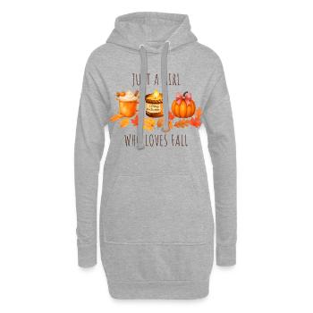 Nur ein Mädchen das Herbst liebt - Hoodie-Kleid - Grau meliert - Vorne