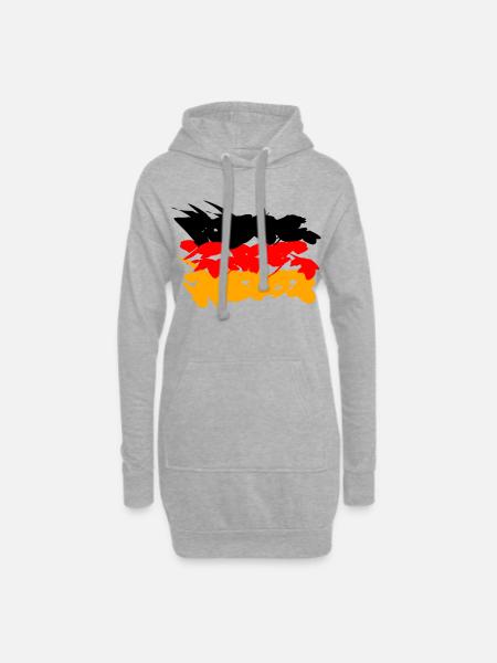 Germany Flag Graffiti Design - Hoodie Dress - heather grey