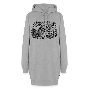 Scène de bonbons de maison en pain d’épice - Sweat-shirt à capuche long Femme - gris chiné - Devant
