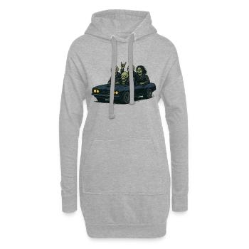 Zombie-Roadtrip   - Hoodie-Kleid - Grau meliert - Vorne
