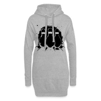 Graphiques de bowling - Sweat-shirt à capuche long Femme - gris chiné - Devant