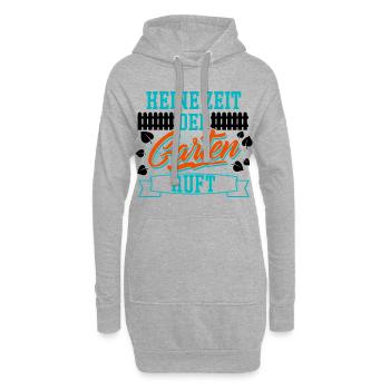 Keine Zeit Der Garten Ruft - Hoodie-Kleid - Grau meliert - Vorne