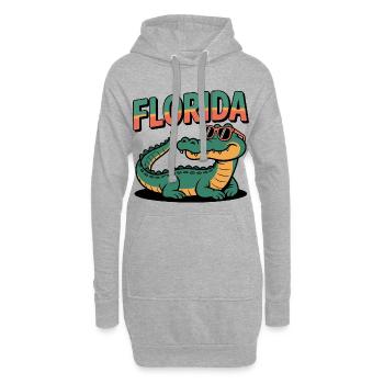 Alligator de Floride - Sweat-shirt à capuche long Femme - gris chiné - Devant