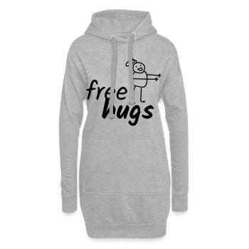 Câlins gratuits - Sweat-shirt à capuche long Femme - gris chiné - Devant