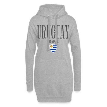 Uruguayische Flagge, ich liebe Uruguay - Hoodie-Kleid - Grau meliert - Vorne