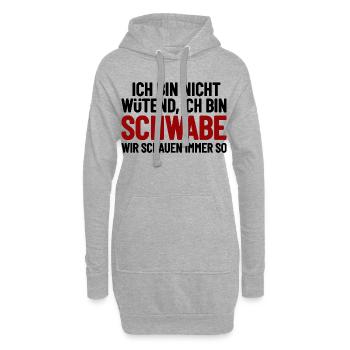 Je ne suis pas en colère, je suis Souabe - Sweat-shirt à capuche long Femme - gris chiné - Devant
