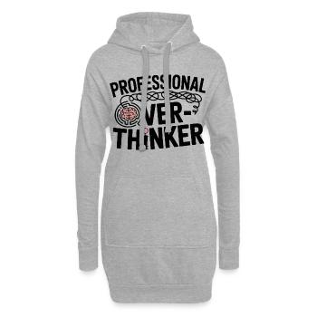 Penseur en tête professionnel - Sweat-shirt à capuche long Femme - gris chiné - Devant