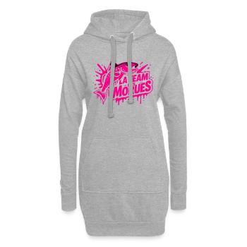 Neon-Kabeljau-Team - Hoodie-Kleid - Grau meliert - Vorne