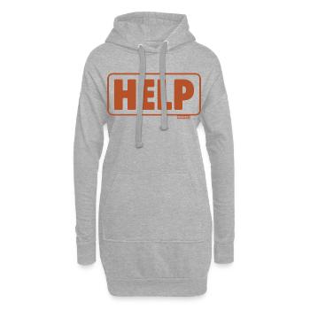 Notruf Schild Retro Design Hilfe - Hoodie-Kleid - Grau meliert - Vorne