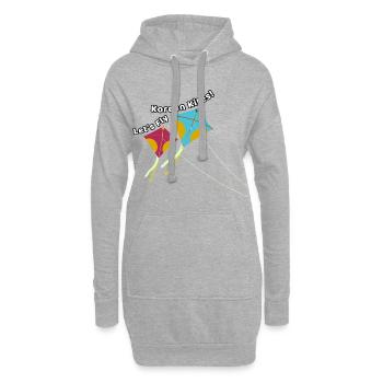 Let’s fly Korean kites – Drachen Design - Hoodie-Kleid - Grau meliert - Vorne