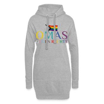 Omas gegen Rechts Regenbogen Flagge - Hoodie-Kleid - Grau meliert - Vorne