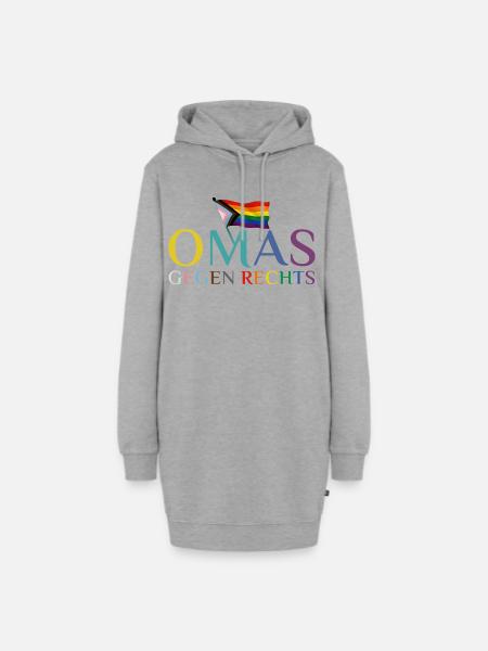 Omas gegen Rechts Regenbogen Flagge - Hoodie-Kleid - Grau meliert