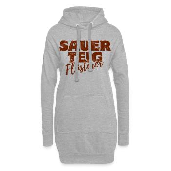 Chuchoteur au levain - Sweat-shirt à capuche long Femme - gris chiné - Devant