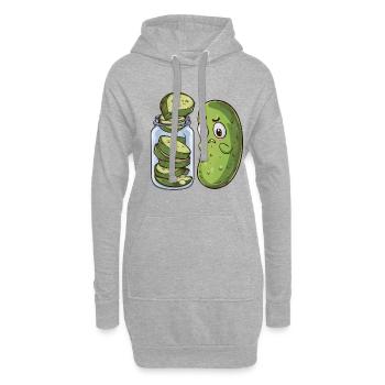 Lustige Geschenkidee für Frau, die gerne kocht - Hoodie-Kleid - Grau meliert - Vorne