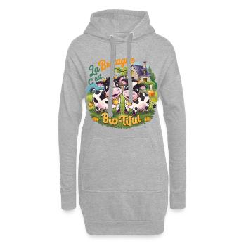 Cadeau Bretagne Drôle La Bretagne C’est Bio-tiful - Sweat-shirt à capuche long Femme - gris chiné - Devant