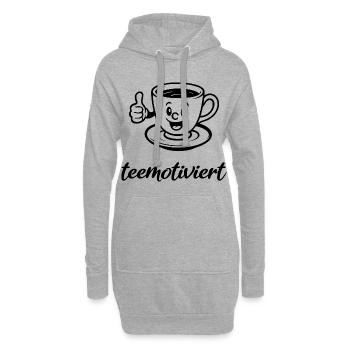 thé-motivé, tasse de thé, thé, pause thé, démotivé - Sweat-shirt à capuche long Femme - gris chiné - Devant