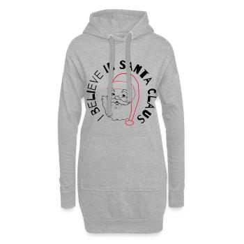 I Believe in Santa Claus - Hoodie-Kleid - Grau meliert - Vorne