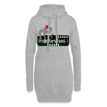 Weihnachtsbaum Frohe Weihnachten - Hoodie-Kleid - Grau meliert - Vorne