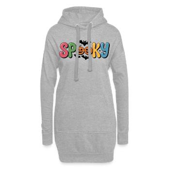 Spooky Pumpkin Schriftzug bunt - Hoodie-Kleid - Grau meliert - Vorne