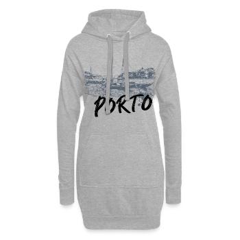 Porto Douro Einfarbige Rabelo Boote - Hoodie-Kleid - Grau meliert - Vorne
