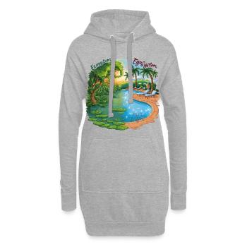 Ecosystem Egosystem Design Humour et Écologie - Sweat-shirt à capuche long Femme - gris chiné - Devant