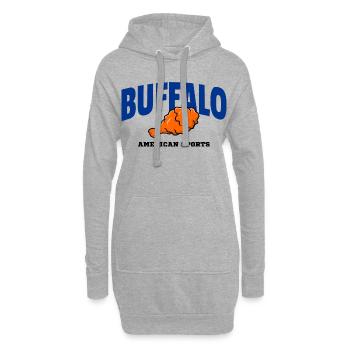 Buffalo Wing Football Shirt – Lustiges Fan Design - Hoodie-Kleid - Grau meliert - Vorne