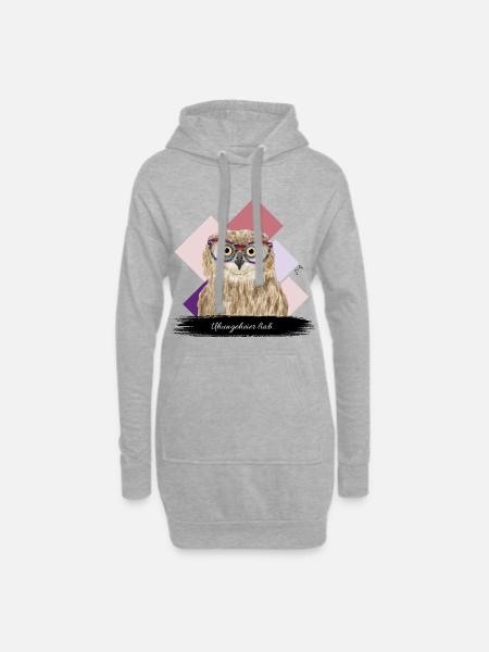 JvG Uhu "Uhungeheier liab." - Hoodie-Kleid - Grau meliert