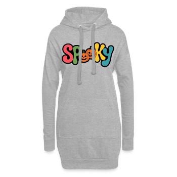 Spooky Kürbis Halloween Logo - Hoodie-Kleid - Grau meliert - Vorne