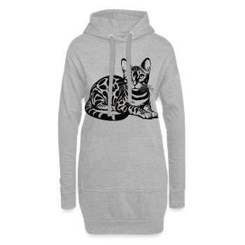 Conception de chat Bengal - sauvage, belle et unique - Sweat-shirt à capuche long Femme - gris chiné - Devant