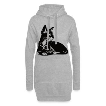 Orientalisch Kurzhaar – Elegant und charismatisch - Hoodie-Kleid - Grau meliert - Vorne