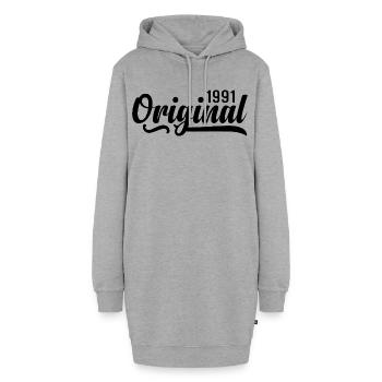 1991 Geburtstag 34 Jahre Alt, retro 1991 - Hoodie-Kleid - Grau meliert - Vorne