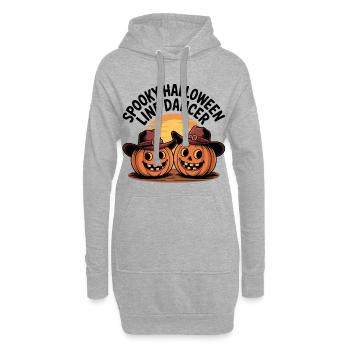 Deux citrouilles d’Halloween au coucher du soleil - Sweat-shirt à capuche long Femme - gris chiné - Devant