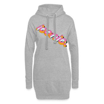Iconic Retro 3D Typography Design - Hoodie-Kleid - Grau meliert - Vorne