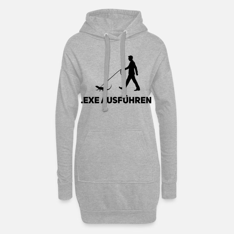 Execute .EXE – Funny Computer Scientist Shirt - Hoodie Dress - heather grey
