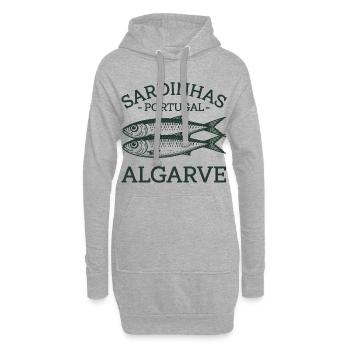 Sardinhas Portugal Algarve Fischdesign - Hoodie-Kleid - Grau meliert - Vorne