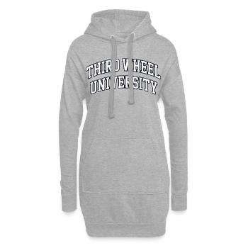 Third Wheel University Logo - Hoodie Dress - heather grey - Front