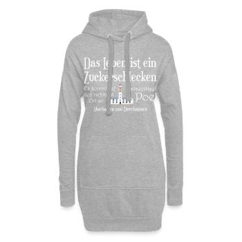 Insel Poel, Das Leben ist ein Zuckerschlecken - Hoodie-Kleid - Grau meliert - Vorne