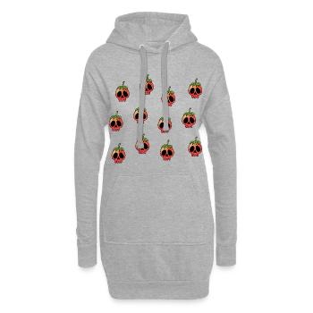 Crânes de fraises - Sweat-shirt à capuche long Femme - gris chiné - Devant