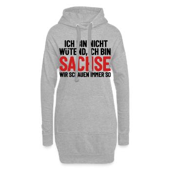 Ich bin nicht wütend - ich bin Sachse - Hoodie-Kleid - Grau meliert - Vorne
