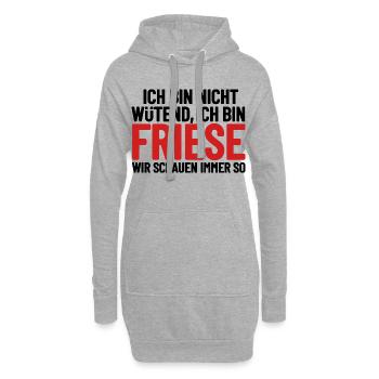 Ich bin nicht wütend - ich bin Friese - Hoodie-Kleid - Grau meliert - Vorne