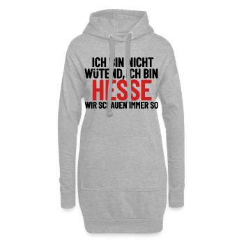 Ich bin nicht wütend - ich bin Hesse - Hoodie-Kleid - Grau meliert - Vorne