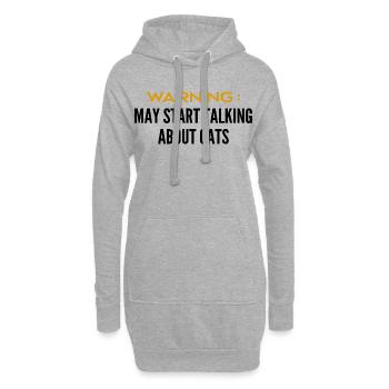 Aufmerksamkeit kann über Katzen sprechen - Hoodie-Kleid - Grau meliert - Vorne