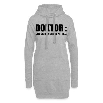 Doktor: Chaos im weißen Kittel. - Hoodie-Kleid - Grau meliert - Vorne