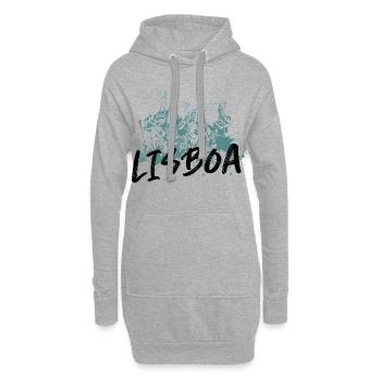 Monument Discoveries Lissabon blaue Illustration - Hoodie-Kleid - Grau meliert - Vorne