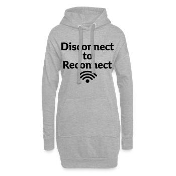 Déconnectez-vous pour vous reconnecter Arrêtez-vous d’abord - Sweat-shirt à capuche long Femme - gris chiné - Devant